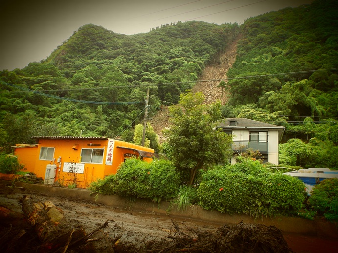 霧島地区　大雨による災害現場視察の写真