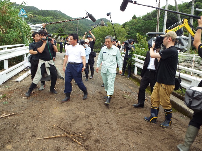 霧島地区　大雨による災害現場視察の写真