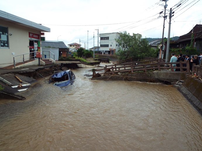 霧島地区　大雨による災害現場視察の写真